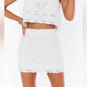Lucy Top & Skirt - white daisy crochet